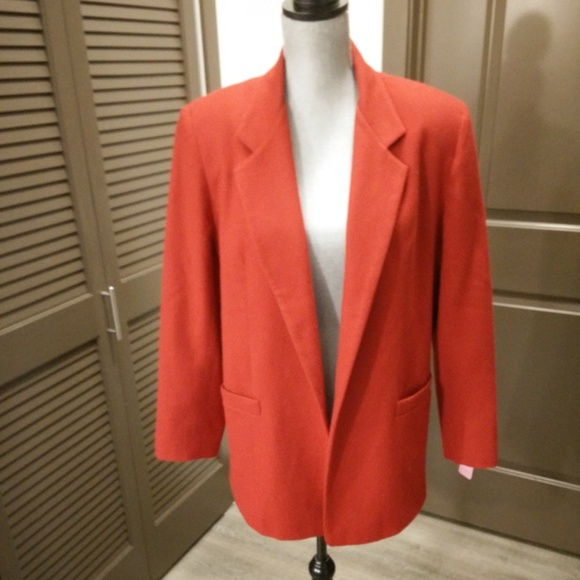 Dumas Jackets & Blazers - Vintage Red 100% Wool  Blazer Jacket Coat Lined 12